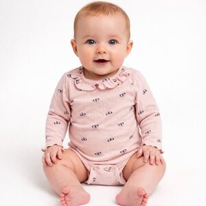 Joe Fresh Light Pink Bodysuit with Ruffle Detail